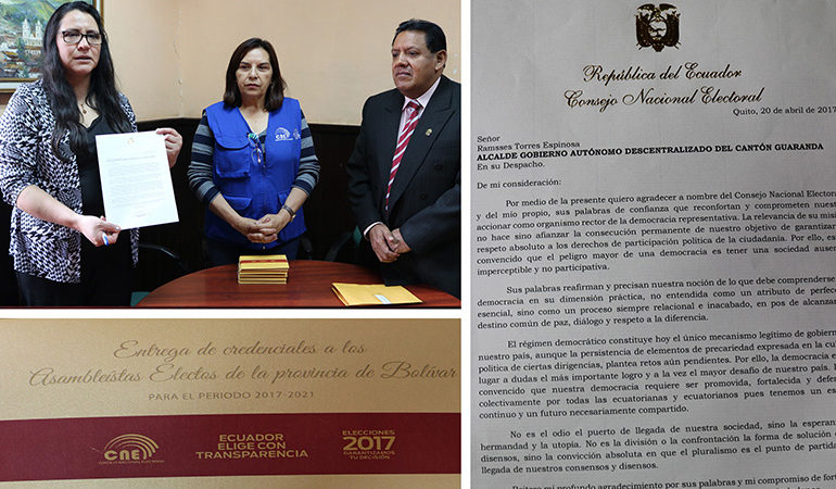 ALCALDE RAMSSES TORRES RECIBIÓ RECONOCIMIENTO POR PARTE DEL CNE-DELEGACIÓN PROVINCIA DE BOLÍVAR