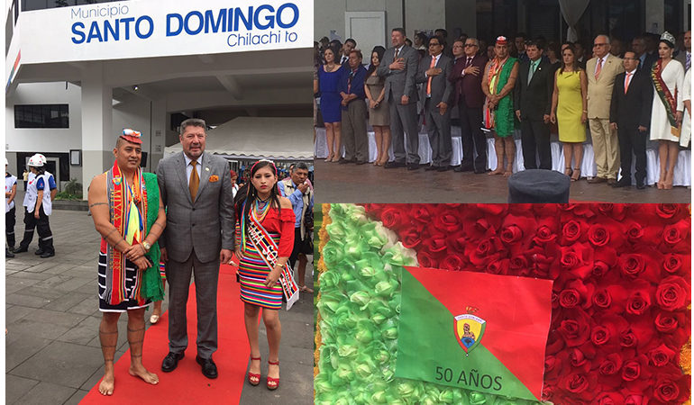 ALCALDE DE GUARANDA PARTICIPA DE LOS 50 AÑOS DE CANTONIZACIÓN DE SANTO DOMINGO DE LOS TSÁCHILAS