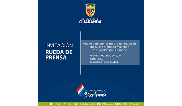 Municipio de Guaranda invita a la apertura de sobres del Mercado Mayorista