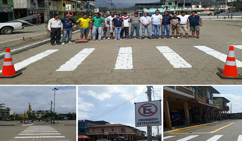 GADC-GUARANDA A TRAVÉS DE LA UMTTTSV TRABAJA EN LA SEÑALIZACIÓN DE LAS AV. DE LA PARROQUIA SAN LUIS DE PAMBIL