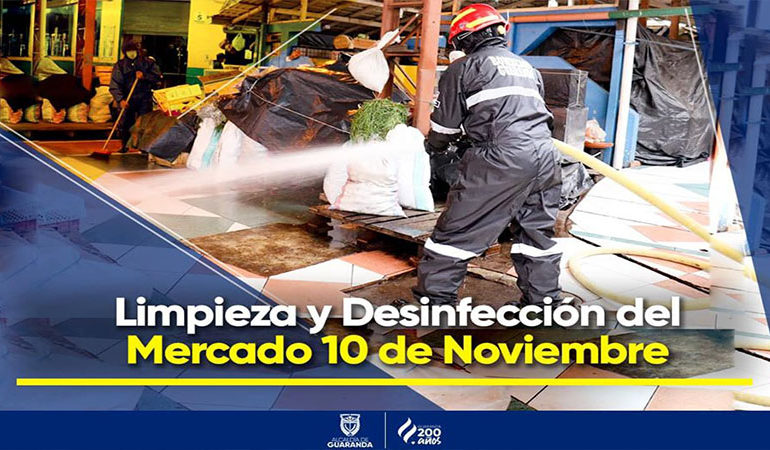 JORNADAS DE DESINFECCIÓN SE DESARROLLAN EN EL MERCADO 10 DE NOVIEMBRE