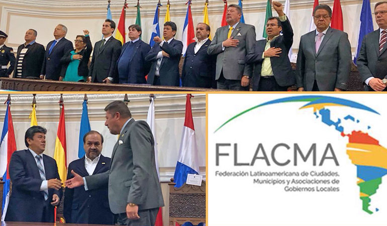 ALCALDE ASISTE A ACTO INAUGURAL DE FLACMA EN BOLIVIA