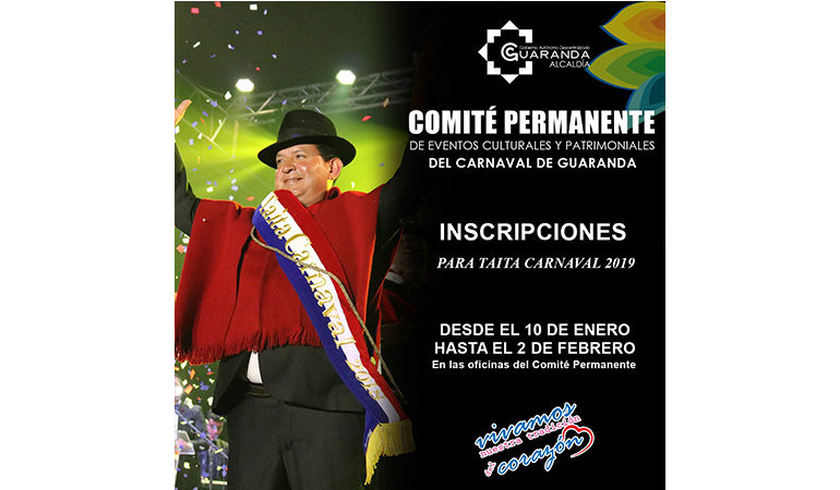 INSCRIPCIONES PARA TAITA CARNAVAL 2019
