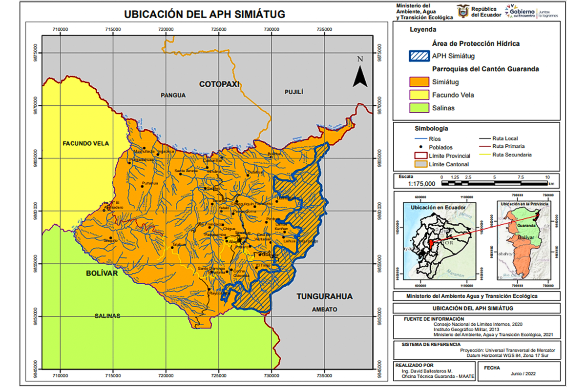 Área de Protección Hídrica Simiatug, nueva APH del cantón Guaranda