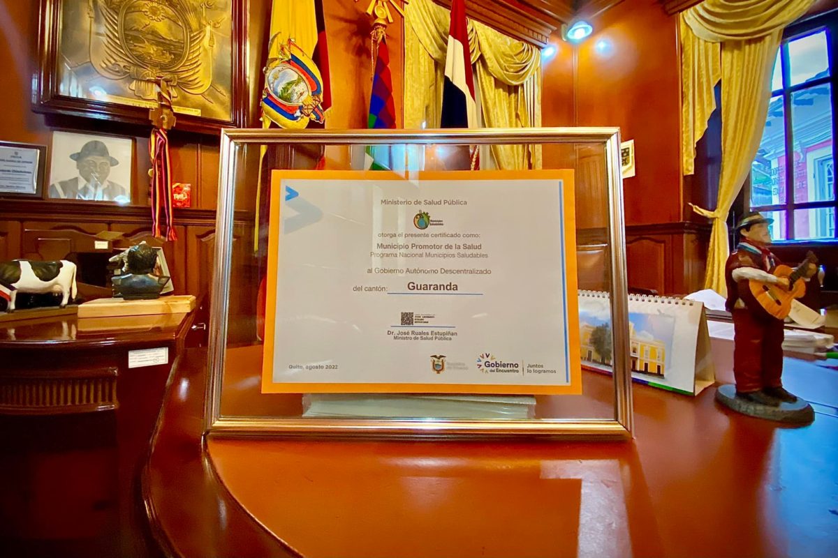 Municipio de Guaranda, obtiene el certificado de Municipio Promotor de la Salud.